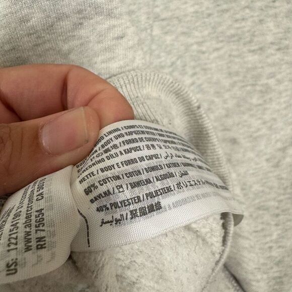 Abercrombie & Fitch Soft Fleece Gray Logo Pullover Hoodie Sweater Medium - Picture 5 of 5